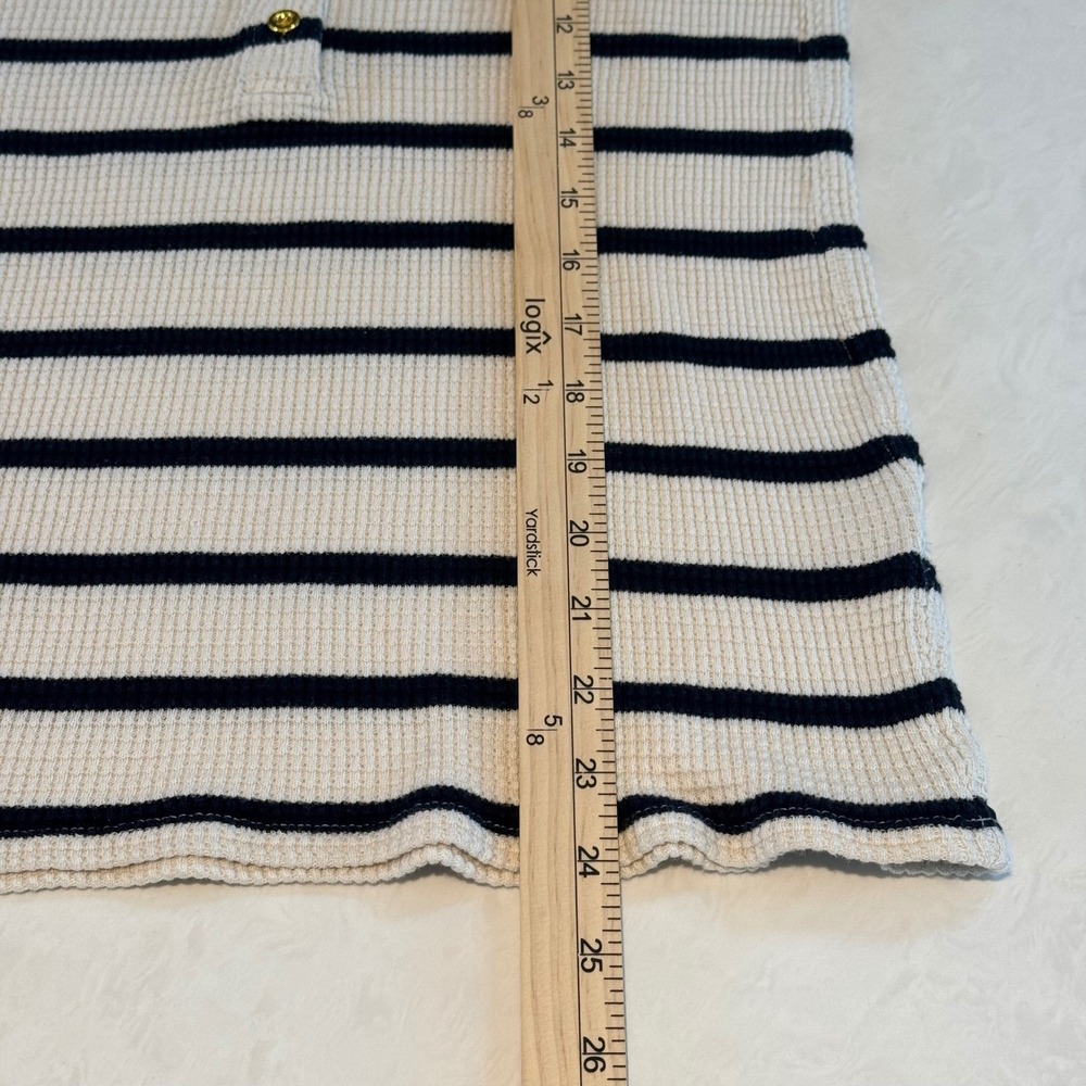 J Crew Henley Shirt Women S Waffle Knit Stripe Minimalist Capsule Heritage Prep - Picture 5 of 9